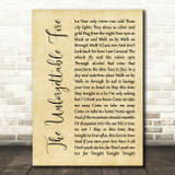 U2 The Unforgettable Fire Rustic Script Song Lyric Quote Music Print