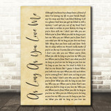 Backstreet Boys As Long As You Love Me Rustic Script Song Lyric Quote Print