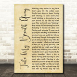 Berlin Take My Breath Away Rustic Script Song Lyric Quote Print