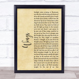 Birdy Wings Rustic Script Song Lyric Quote Print