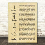 Brett Young In Case You Didn't Know Rustic Script Song Lyric Quote Print