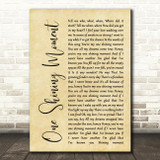Diana Ross One Shining Moment Rustic Script Song Lyric Quote Print