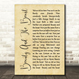 Celine Dione Beauty And The Beast Rustic Script Song Lyric Quote Print
