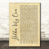 Eric Church Holdin' My Own Rustic Script Song Lyric Quote Print