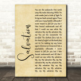 Gabrielle Aplin Salvation Rustic Script Song Lyric Quote Print