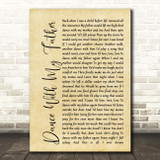 Luther Vandross Dance With My Father Rustic Script Song Lyric Quote Print