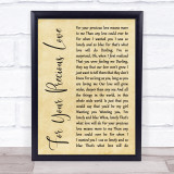 Otis Redding For Your Precious Love Rustic Script Song Lyric Quote Print