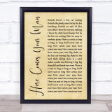 Pixies Here Comes Your Man Rustic Script Song Lyric Quote Print
