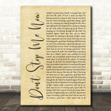 Queen Don't Stop Me Now Rustic Script Song Lyric Quote Print