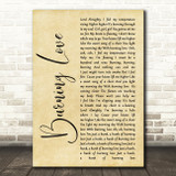 Elvis Presley Burning Love Rustic Script Song Lyric Quote Print