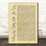 Roberta Flack Killing Me Softly With His Song Rustic Script Song Lyric Print