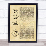 Take That Rule The World Rustic Script Song Lyric Quote Print
