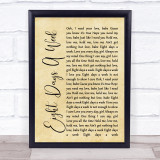 The Beatles Eight Days A Week Rustic Script Song Lyric Quote Print