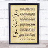 Elvis Presley Blue Suede Shoes Rustic Script Song Lyric Quote Print