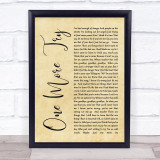George Michael One More Try Rustic Script Song Lyric Quote Print