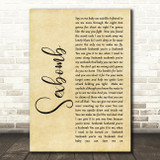 Tom Jones Sexbomb Rustic Script Song Lyric Quote Print