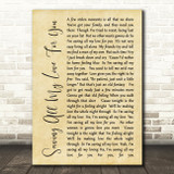 Whitney Houston Saving All My Love For You Rustic Script Song Lyric Quote Print