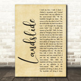 Fleetwood Mac Landslide Rustic Script Song Lyric Quote Print