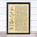 Alicia Keys If I Ain't Got You Rustic Script Song Lyric Quote Print