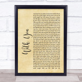 Chris Brown With You Rustic Script Song Lyric Quote Print