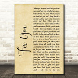 Coldplay Fix You Rustic Script Song Lyric Quote Print