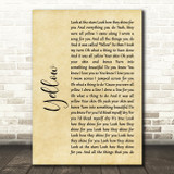 Coldplay Yellow Rustic Script Song Lyric Quote Print