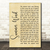 Frank Sinatra Summer Wind Rustic Script Song Lyric Quote Print