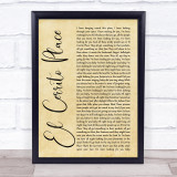 Kenny Chesney El Cerrito Place Rustic Script Song Lyric Quote Print