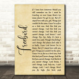Lynyrd Skynyrd Freebird Rustic Script Song Lyric Quote Print