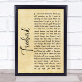 Lynyrd Skynyrd Freebird Rustic Script Song Lyric Quote Print