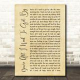 Marvin Gaye You're All I Need To Get By Rustic Script Song Lyric Quote Print