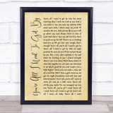 Marvin Gaye You're All I Need To Get By Rustic Script Song Lyric Quote Print