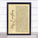 Owl City My Everything Rustic Script Song Lyric Quote Print
