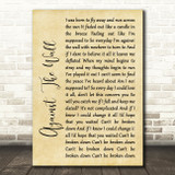 Seether Against The Wall Rustic Script Song Lyric Quote Print