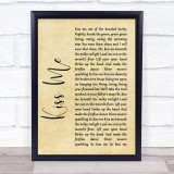 Sixpence None The Richer Kiss Me Rustic Script Song Lyric Quote Print