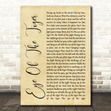 Survivor Eye Of The Tiger Rustic Script Song Lyric Quote Print