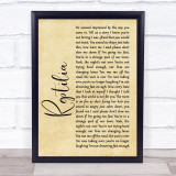 The Strokes Reptilia Rustic Script Song Lyric Quote Print