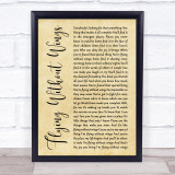 Westlife Flying Without Wings Rustic Script Song Lyric Quote Print