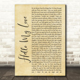 Westlife Hello My Love Rustic Script Song Lyric Quote Print