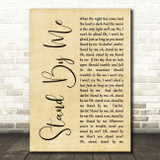 Ben E King Stand By Me Rustic Script Song Lyric Quote Print