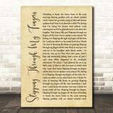 ABBA Slipping Through My Fingers Rustic Script Song Lyric Quote Print