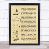 Beach Boys Wouldn't It Be Nice Rustic Script Song Lyric Quote Print