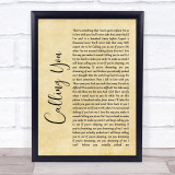 Blue October Calling You Rustic Script Song Lyric Quote Print