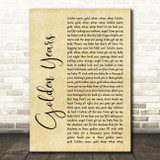 David Bowie Golden Years Rustic Script Song Lyric Quote Print