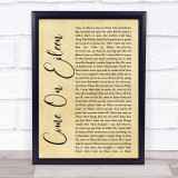 Dexys Midnight Runners Come On Eileen Rustic Script Song Lyric Quote Print