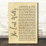 Engelbert Humperdinck The Last Waltz Rustic Script Song Lyric Quote Print