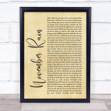 Guns N' Roses November Rain Rustic Script Song Lyric Quote Print