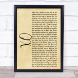 John Mayer XO Rustic Script Song Lyric Quote Print