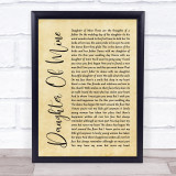 John McDermott Daughter Of Mine Rustic Script Song Lyric Quote Print