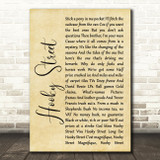 John Sullivan Hooky Street Rustic Script Song Lyric Quote Print